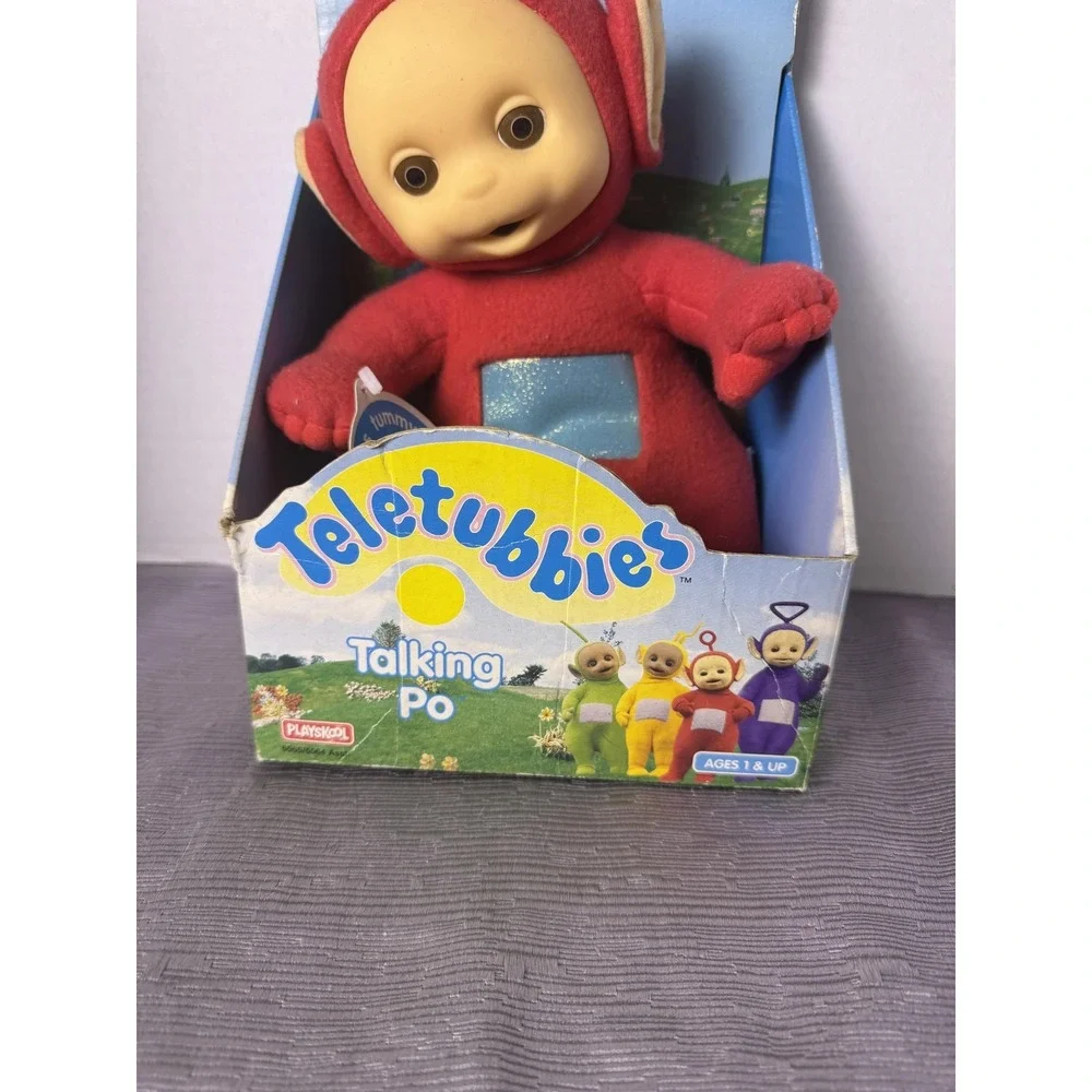 Vintage Playskool Teletubbies Talking Po Red Small Plush Stuffed Toy Washable